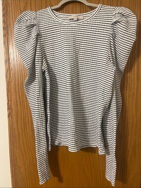 Loft Blue Striped Long Sleeve Shirt